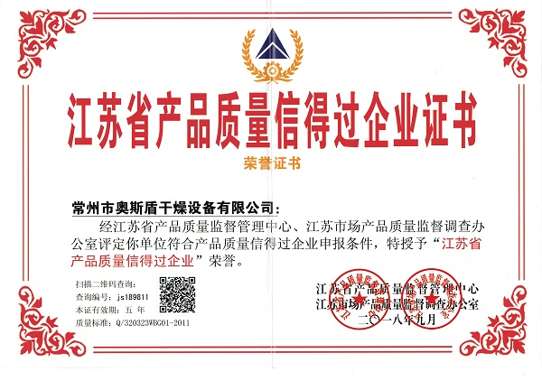 質量信得過證書